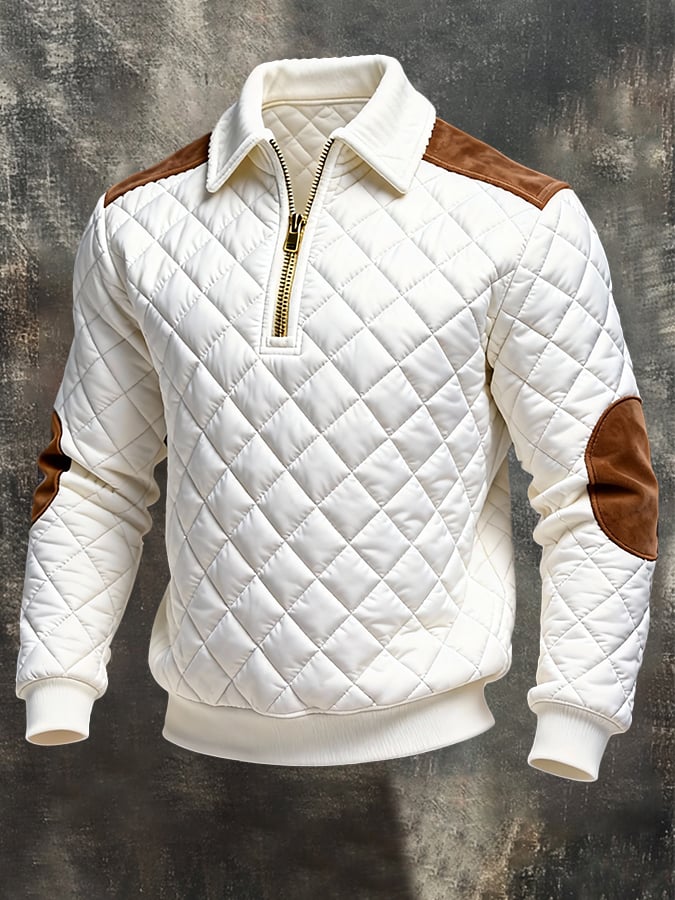 Sudadera vintage Style Warm, Padded, Color-Block, con cierre . para hombre