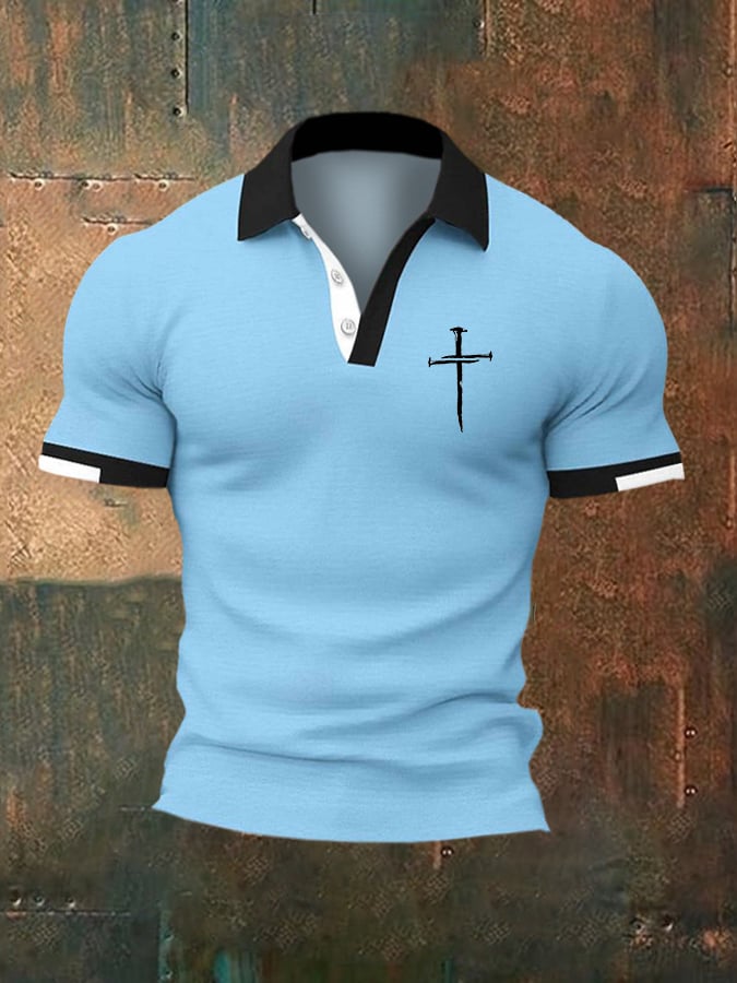 Casual Contrast Color Faith Polo para hombre