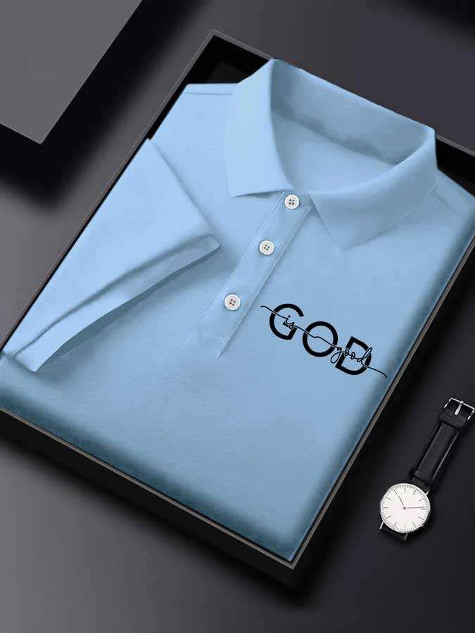 Camisa polo Faith in God estampado para hombre