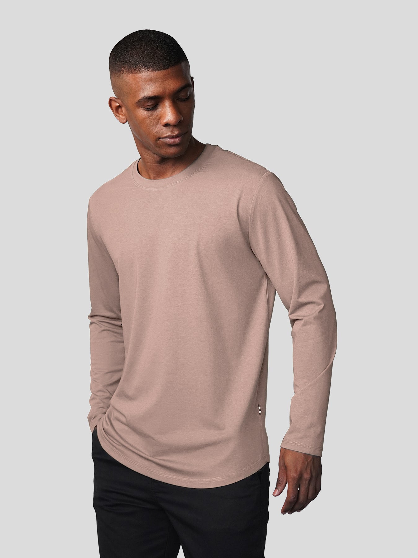 StaySmooth de manga larga Curve Hem Tee:clásico Fit