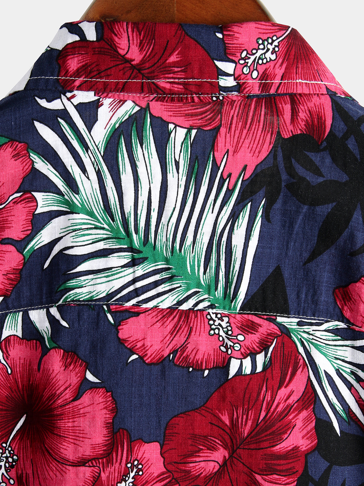 Camisa Flower Tropical Hawaii de algodón de manga corta para hombre