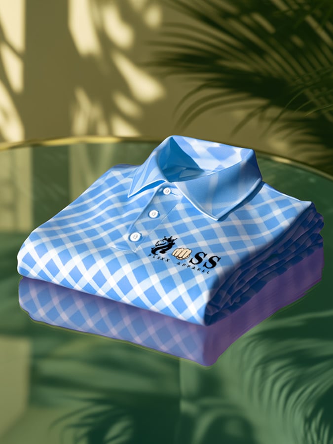 Camisa polo ejecutivo casual estampado para hombre