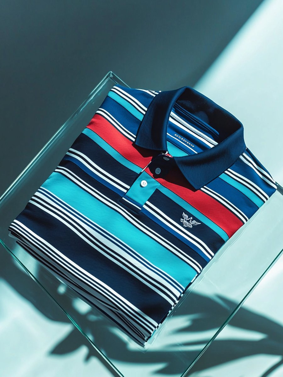 Camisa polo vintage ejecutivo de manga larga para hombre