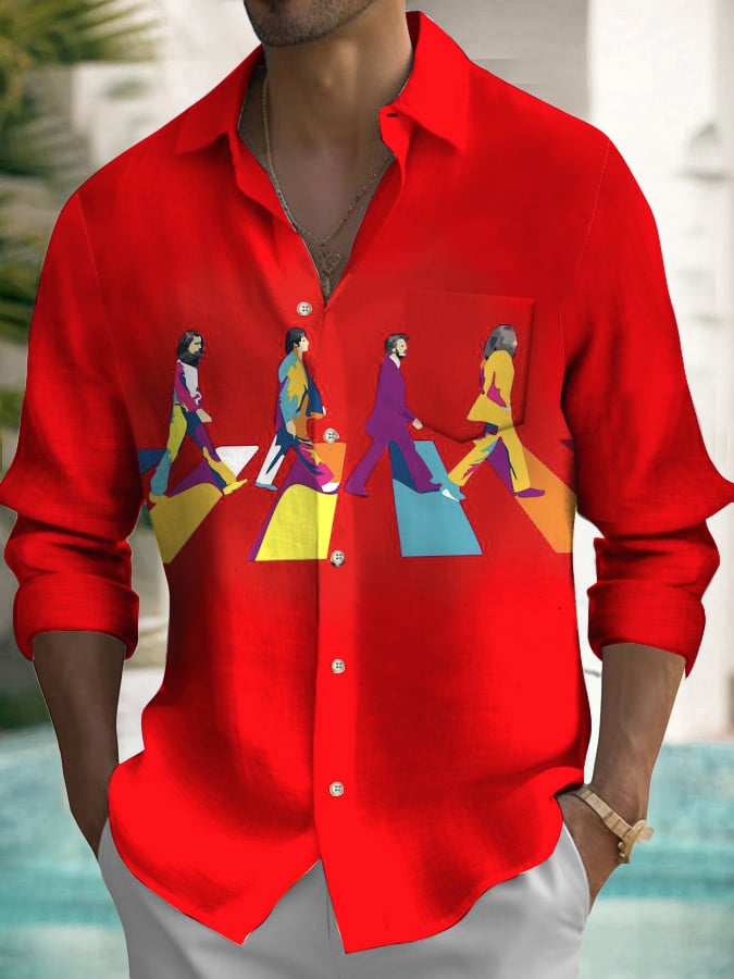 Musical de manga larga Pockecamiseta para hombre