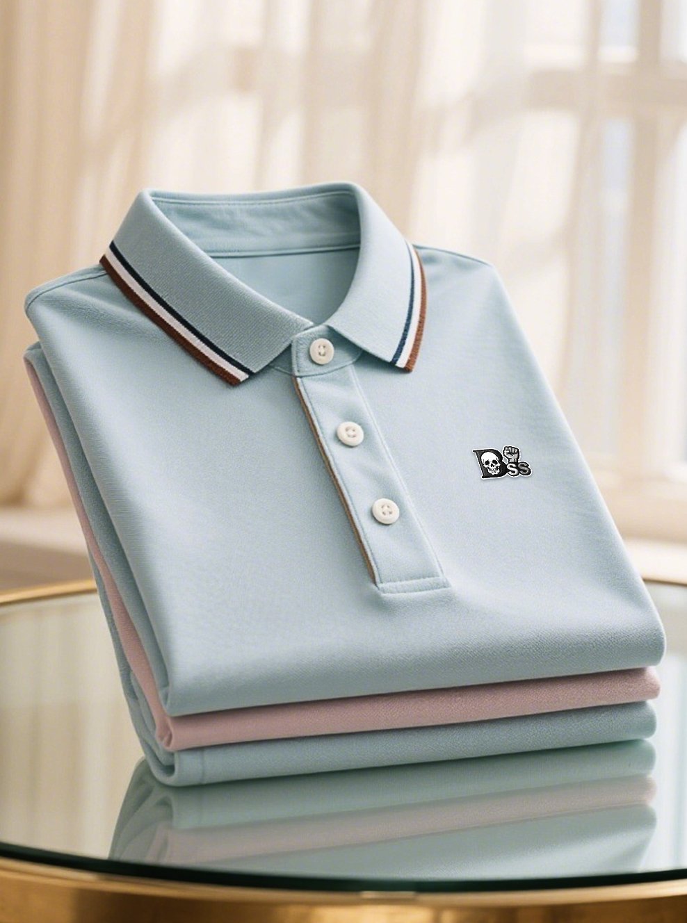 Camisa polo ejecutivo casual Button de manga corta para hombre