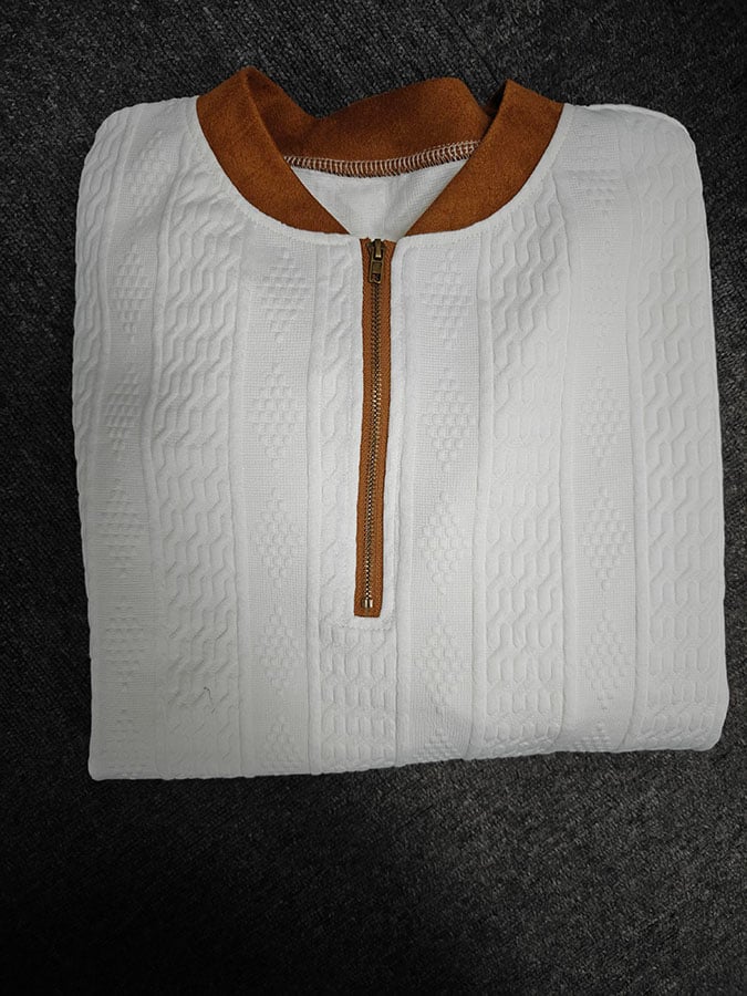 Sudadera Western jacquard cierre Neck tejido para hombre