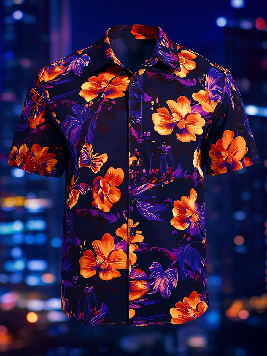 Camisa Resort casual floral Art de manga corta para hombre