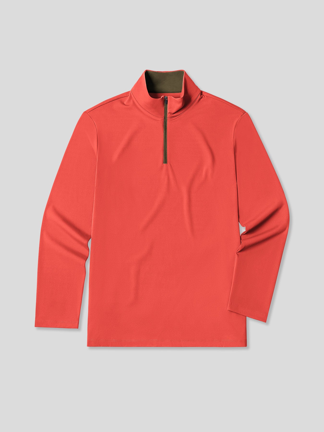 SmoothBlend de corte entallado Half Zip Mock Neck Tee: Zip Contrast Color