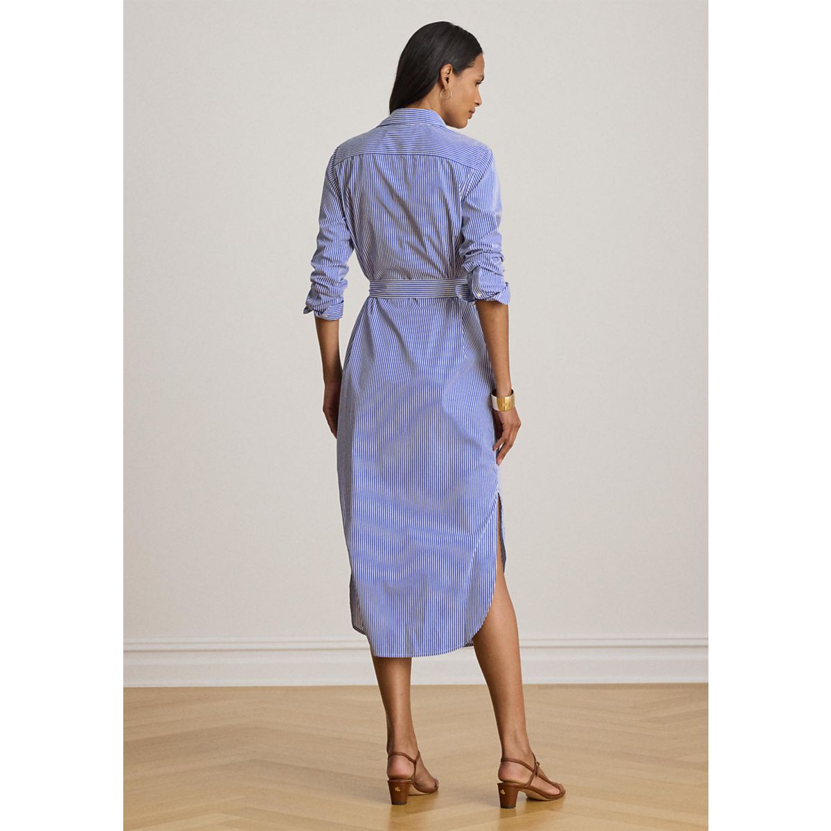 Women's Striped Cotton Broadcloth Shirtdress - 2