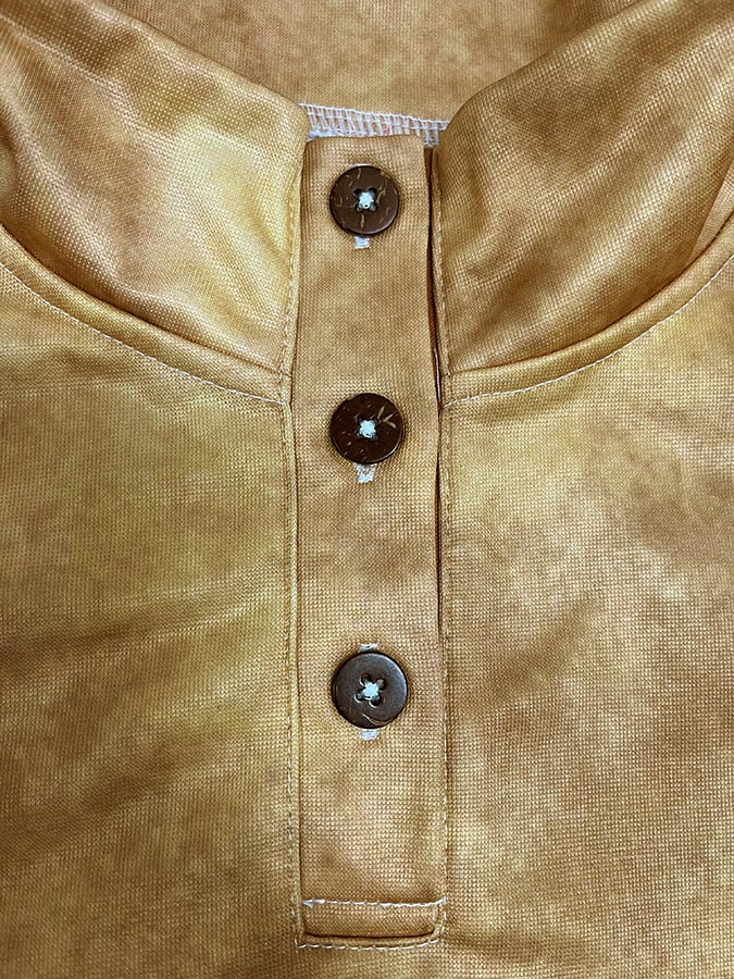 Sudadera Western Style estampado Stand cuello Button para hombre