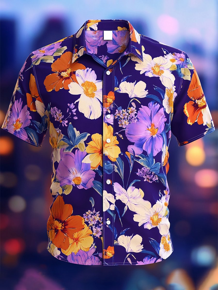 Camisa Resort casual floral Art de manga corta para hombre