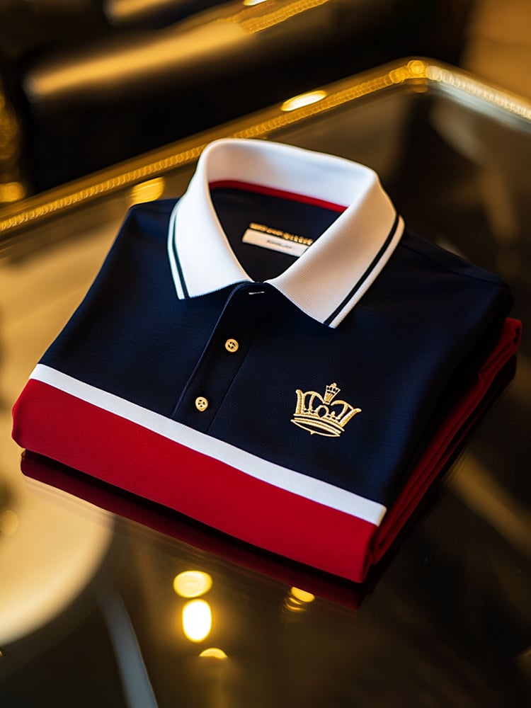 Camisa polo ejecutivo casual Logo Button de manga corta para hombre