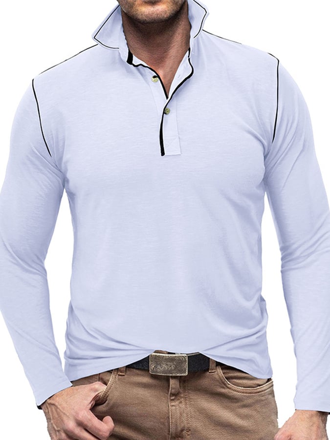 Camisa polo Sports casual Raglan Sleeve Half Button