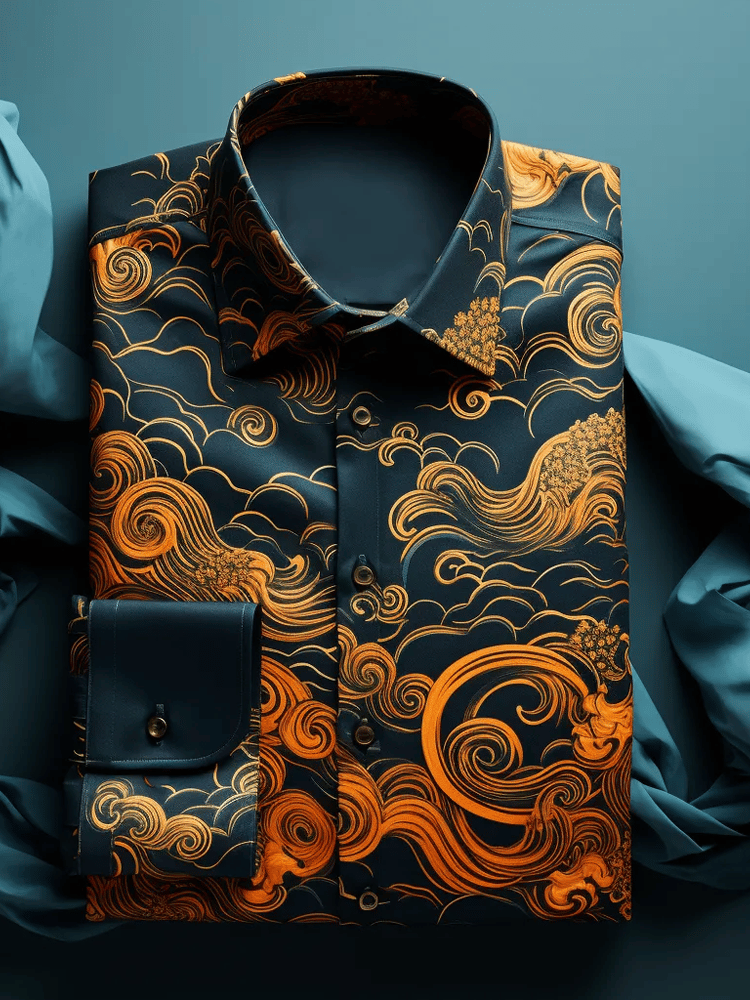 Camisa elegante Romantic a rayas de manga larga para hombre