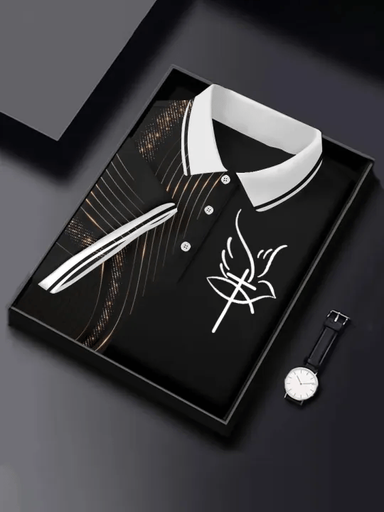 Camisa polo retro Independence Day Cross estampado para hombre