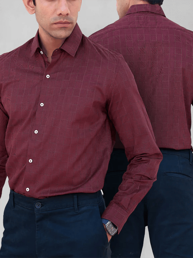 Camisa a cuadros ejecutivo casual para hombre