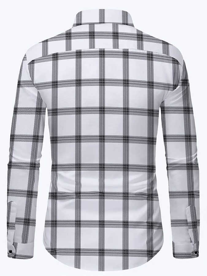 Camisa ejecutivo casual estampado de manga larga para hombre