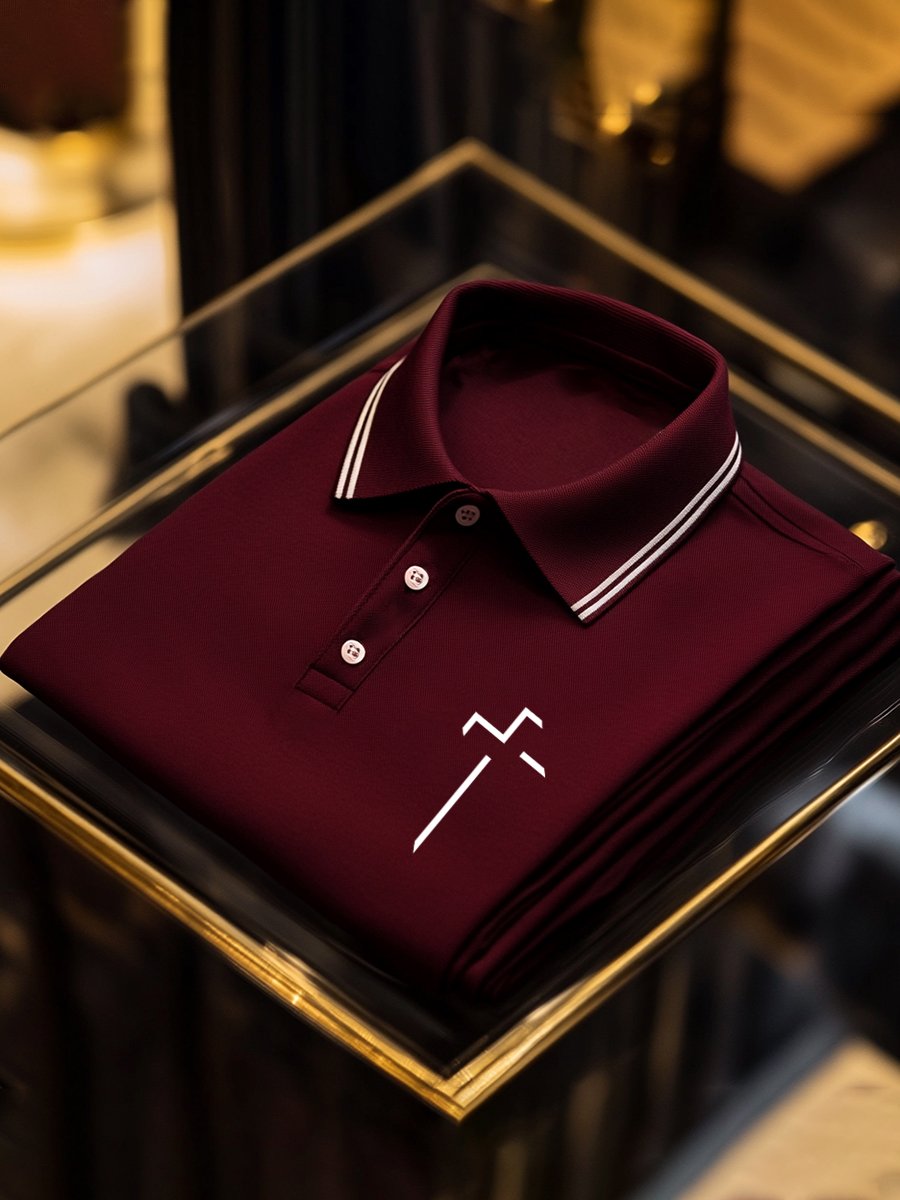 Camisa polo vintage ejecutivo de manga larga para hombre