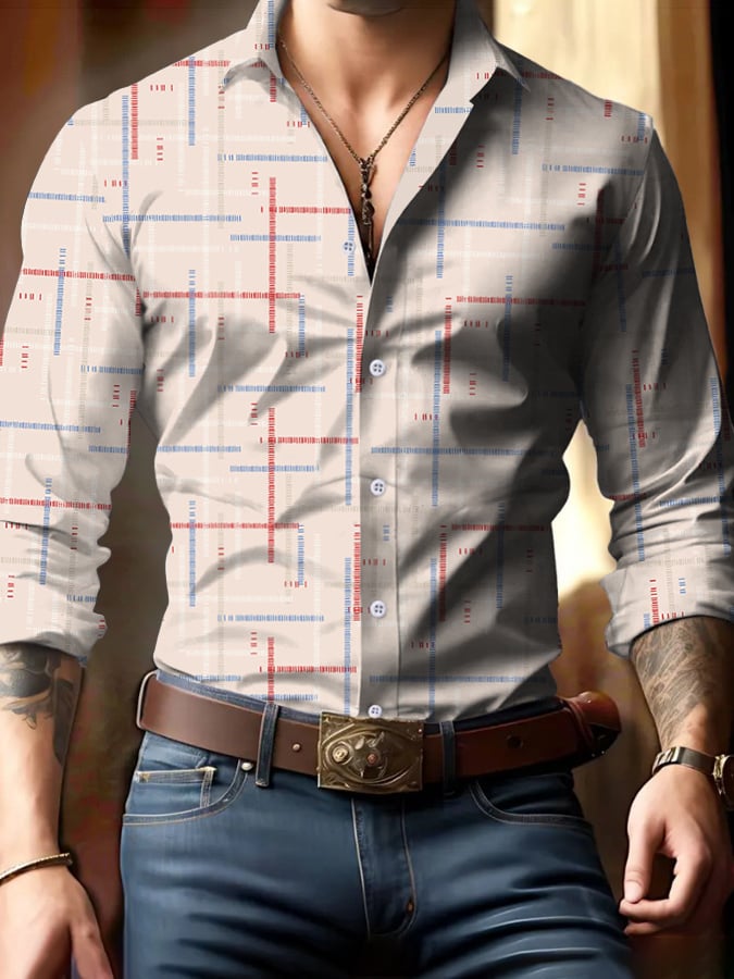 Ejecutivo Style geométrico Princamiseta para hombre