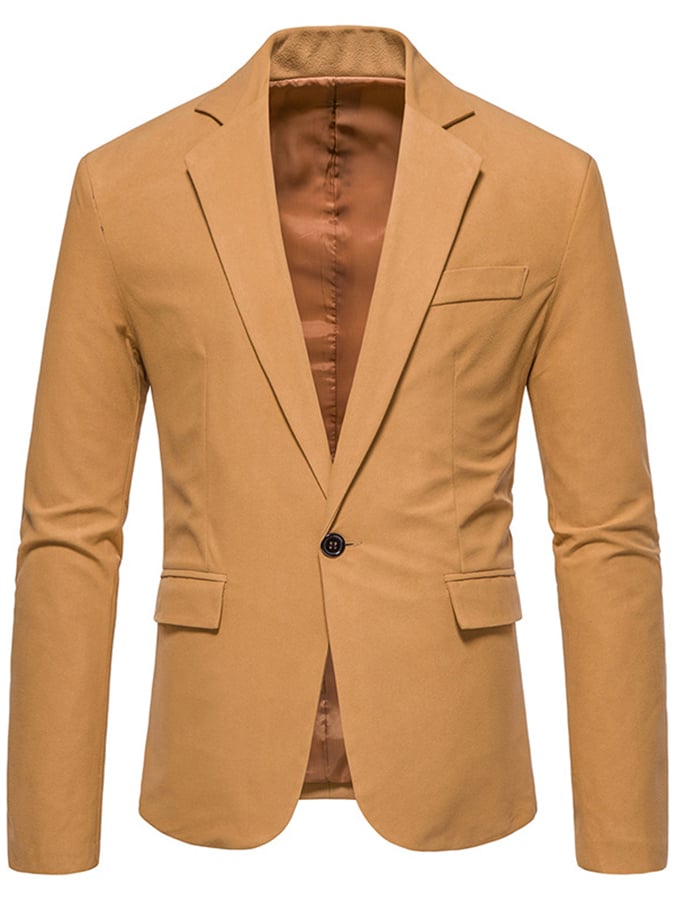 Saco formal Single-Button Faux gamuza para hombre
