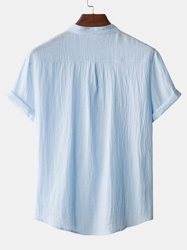Camisa Henry Collar With Pocket