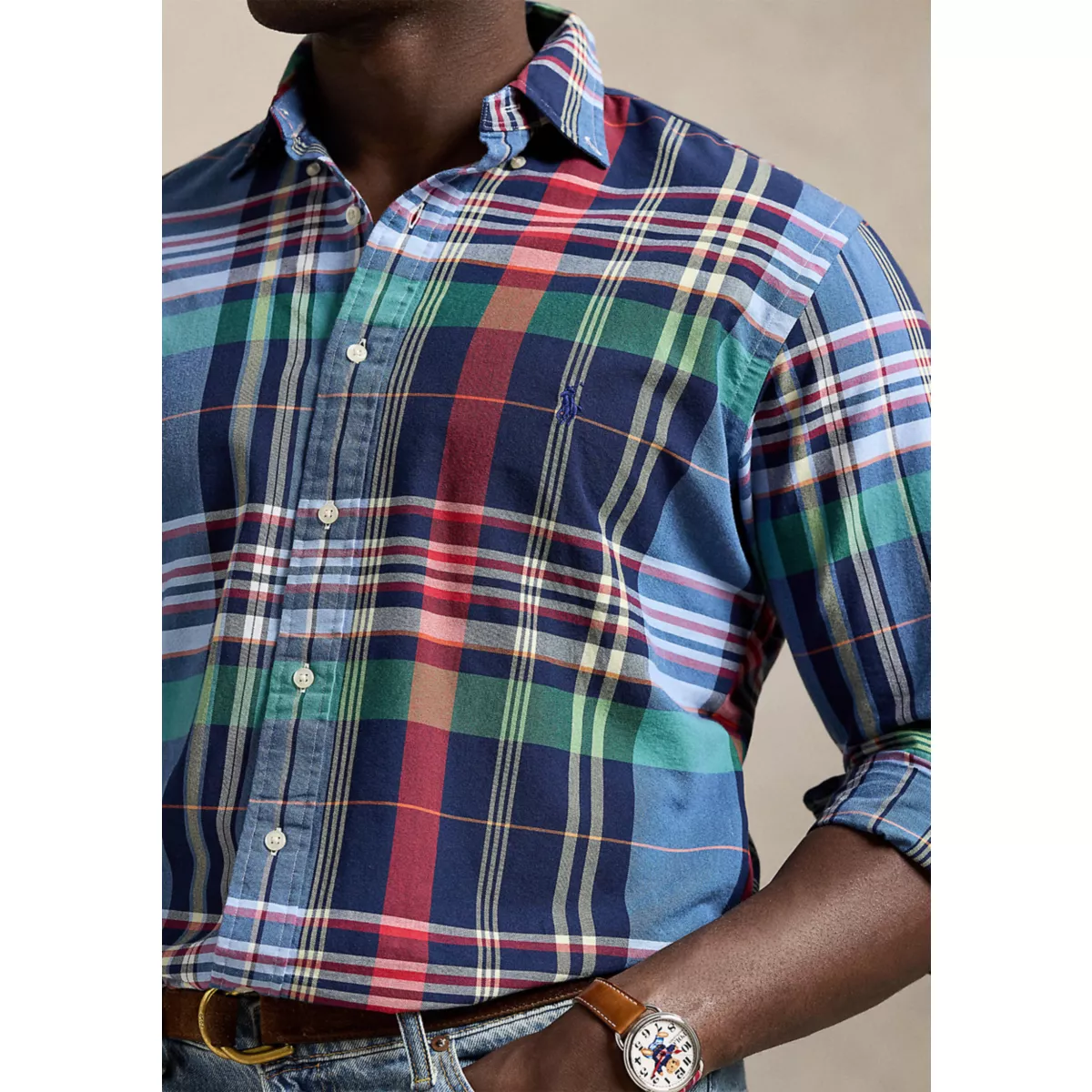 Big & Tall Plaid Oxford Shirt - 3