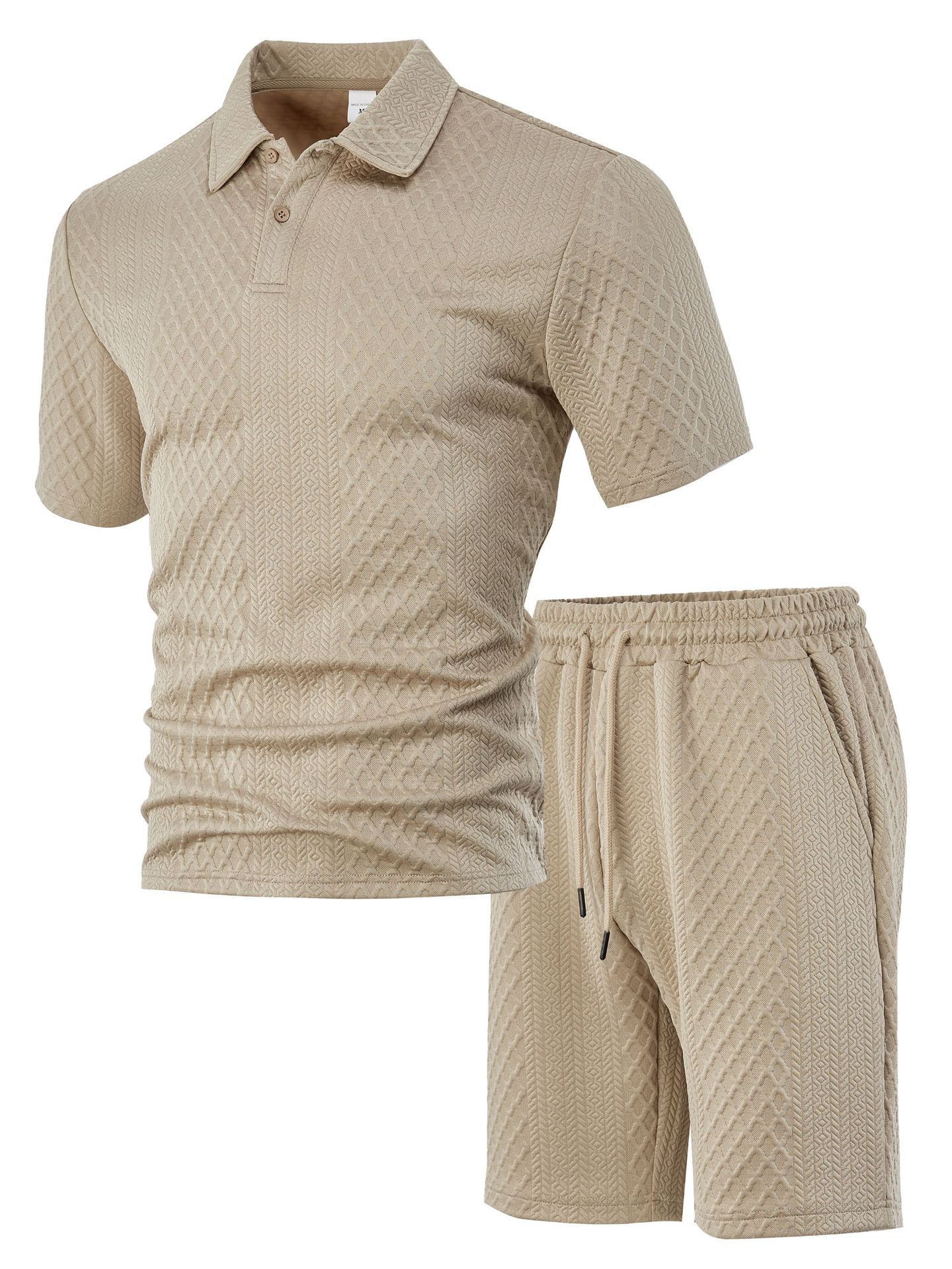 para hombre tejido de manga corta camisa polo set