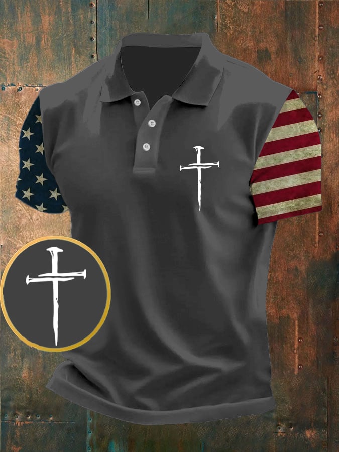 Camisa polo Faith estampado de manga corta para hombre