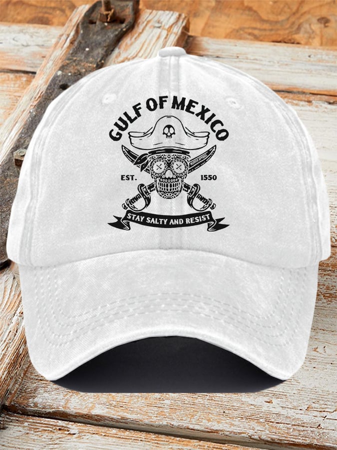 Gorras retro Gulf Of Mexico Est 1550 Stay Salty And Resist estampado Baseball