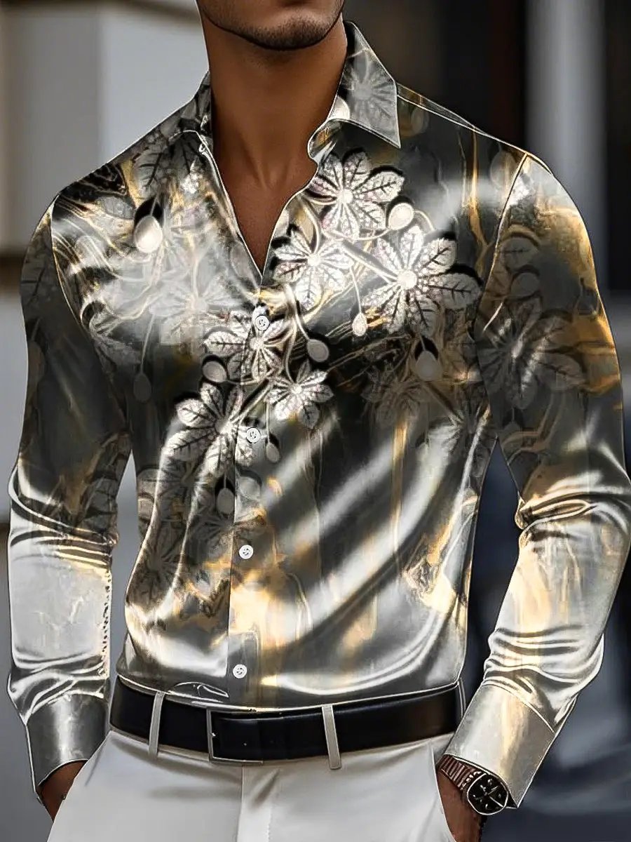 Camisa vintage de manga larga para hombre