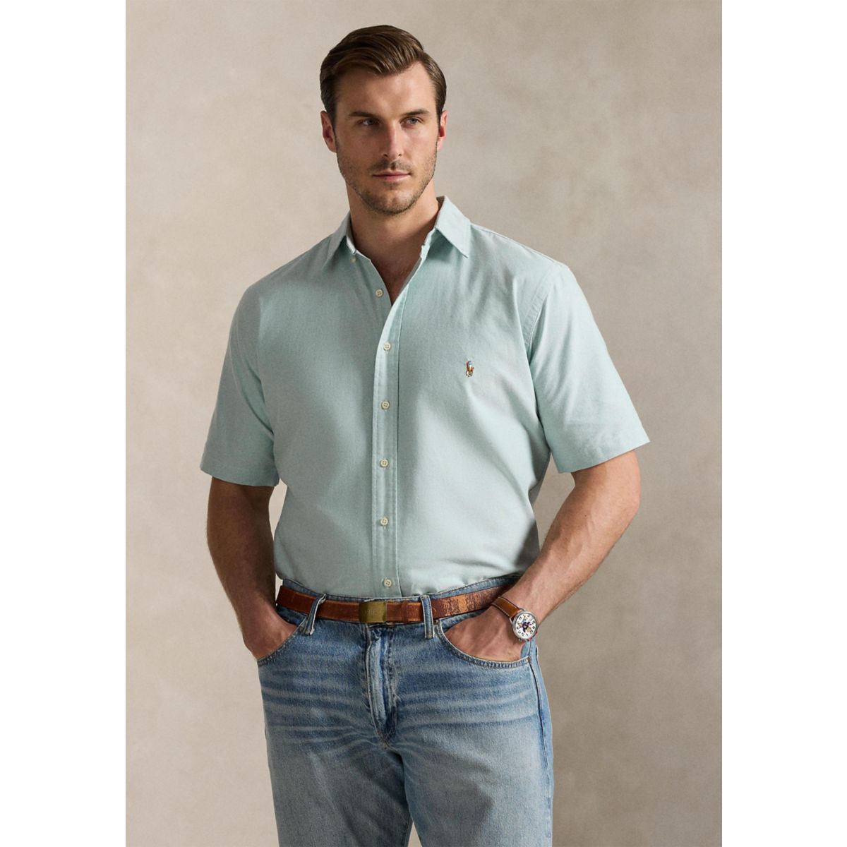 Big & Tall Oxford Short-Sleeve Shirt - 7