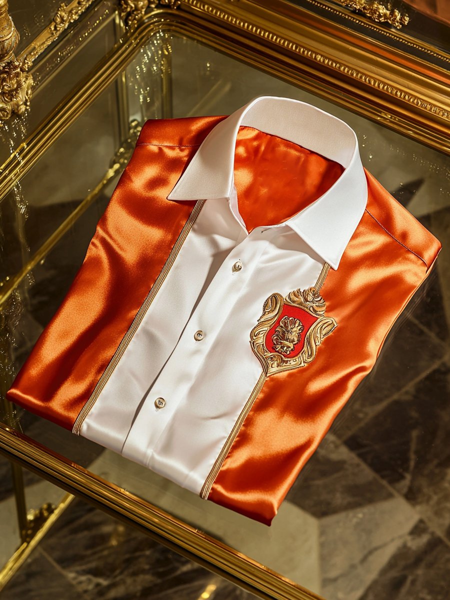 Camisa satén de lujo ejecutivo de manga larga para hombre