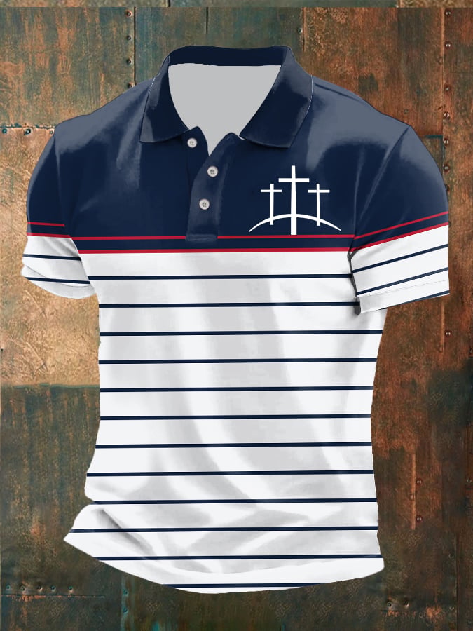 Casual Contrast Color Faith Polo para hombre