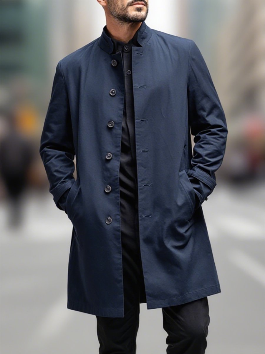 Abrigo ejecutivo casual de moda Long Trench para hombre
