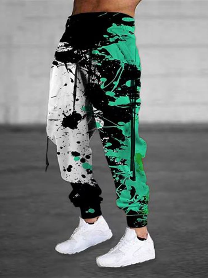 Casual estampado holgado Trousers para hombre