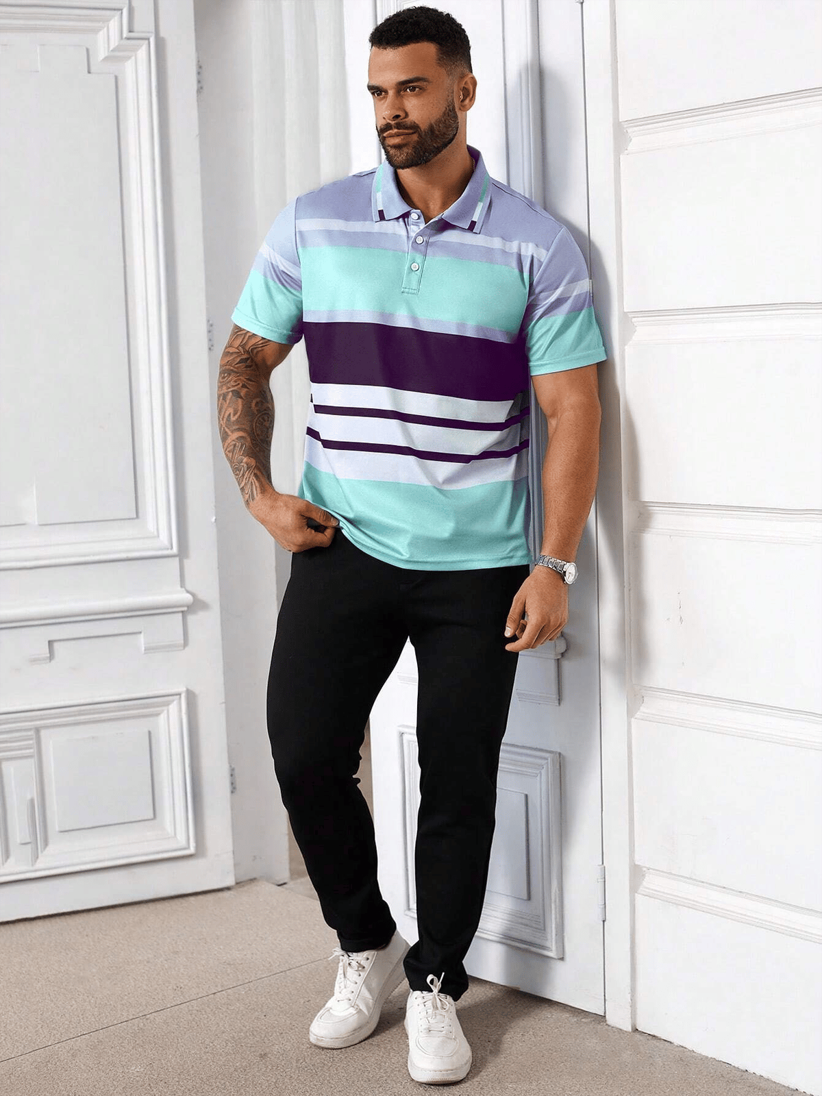 Camisa casual ejecutivo de moda polos para hombre
