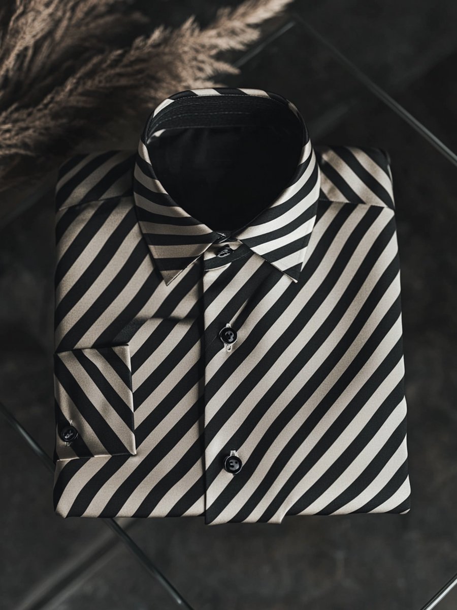 Camisa para exterior casual rayas de manga larga para hombre