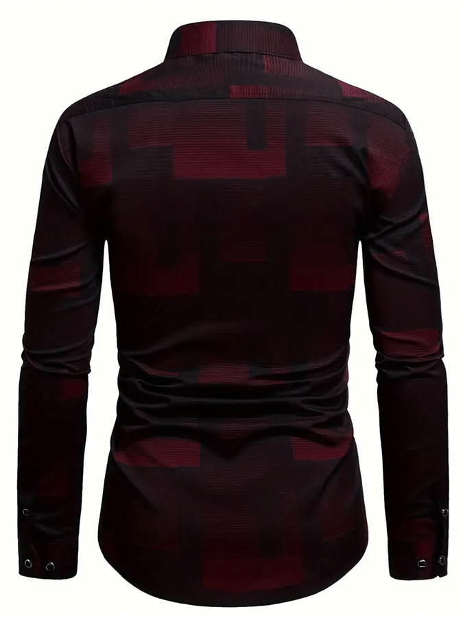 Camisa geométrico Design ejecutivo casual para hombre