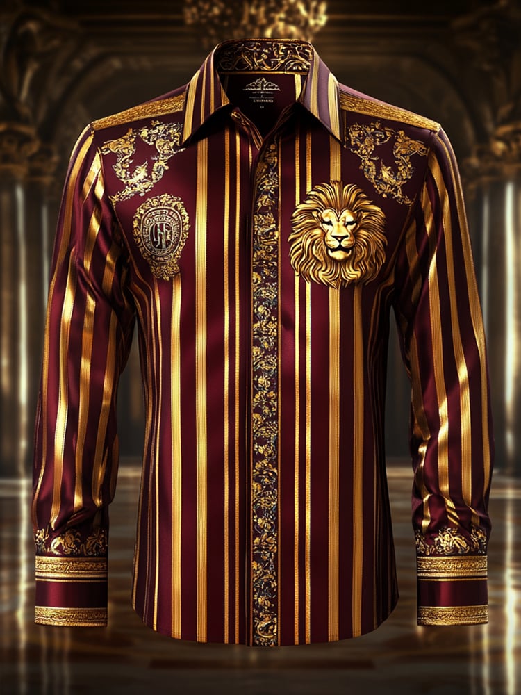Camisa satén Luxe de manga larga con botones para hombre