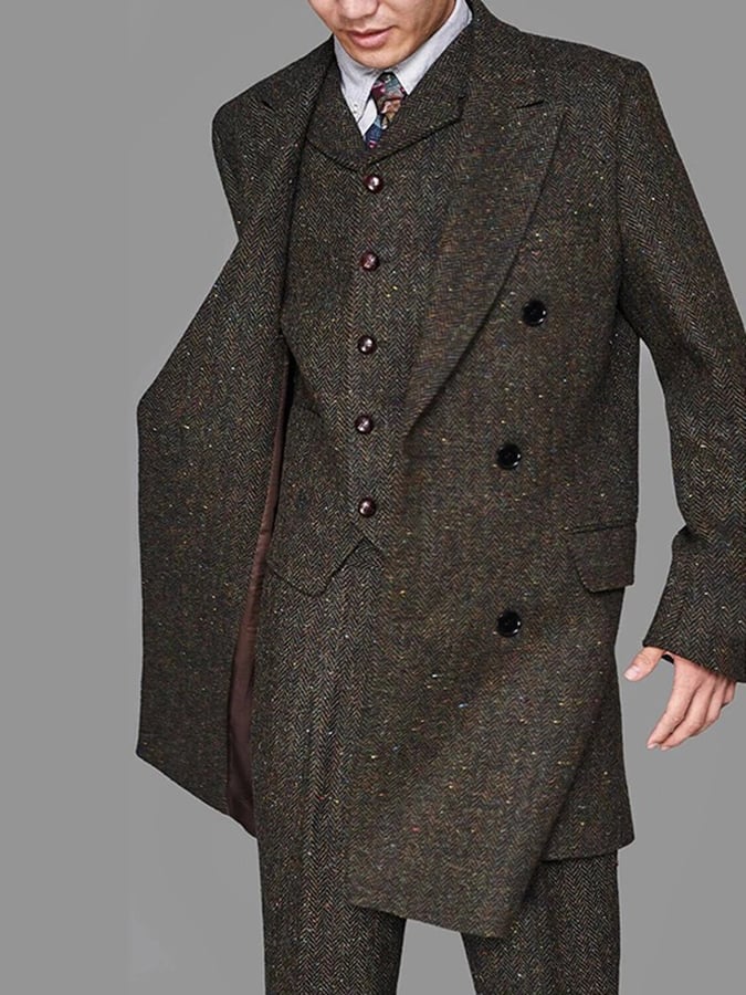 Ejecutivo Single-Breasted de color sólido Three-Piece Suit para hombre