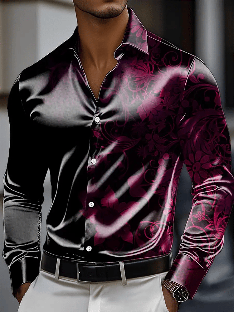 Camisa vintage de manga larga para hombre
