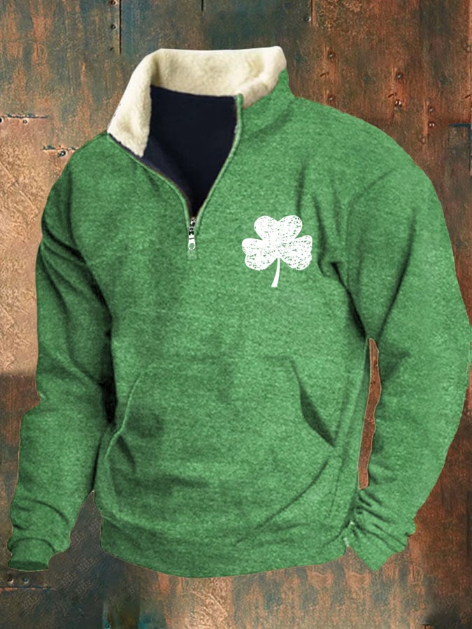 Sudadera St. Patrick's Day Shamrock estampado para hombre
