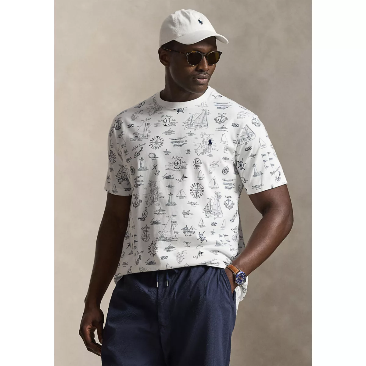 Big & Tall Nautical-Print Jersey T-Shirt - 1