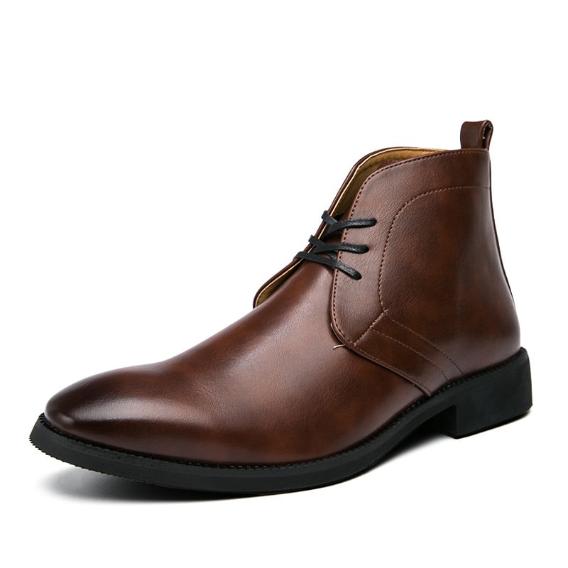 Botas Lace Up ejecutivo Handmade Pu cuero Men Ankle