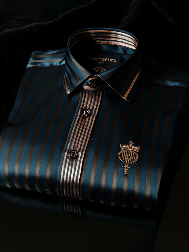 Camisa elegante Romantic a rayas de manga larga para hombre