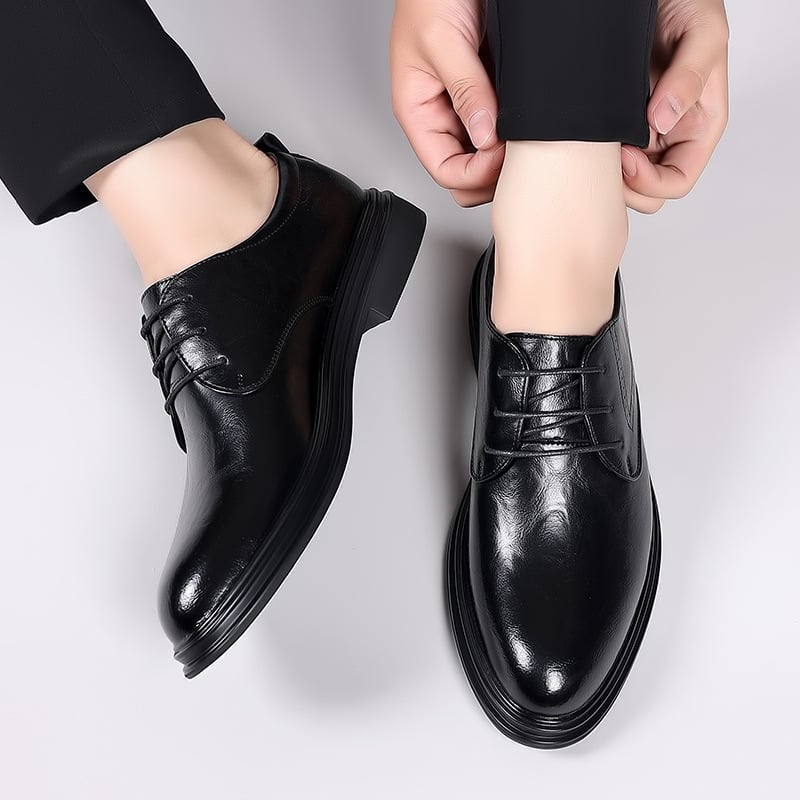 Zapatos ejecutivo casual British Pointed cuero para hombre