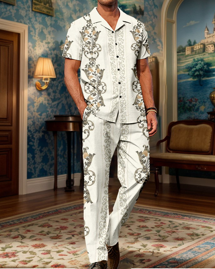 Rianmond Gorgeous floral Pattern Walking Suit para hombre
