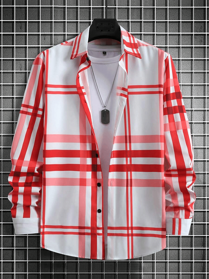 Camisa a cuadros ejecutivo casual para hombre