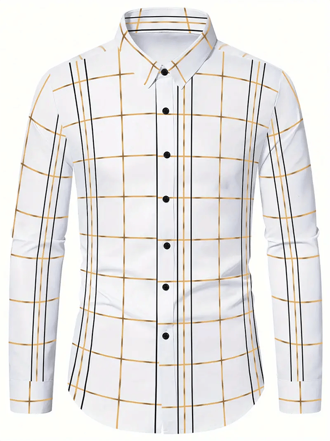 Camisa a cuadros ejecutivo casual para hombre