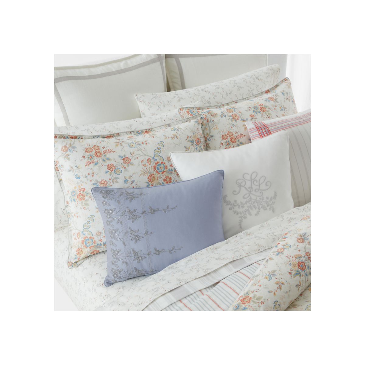 Carolyne Ticking-Stripe Bed Blanket - 5